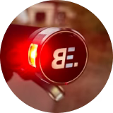 Spaceralite rear light illuminated in red